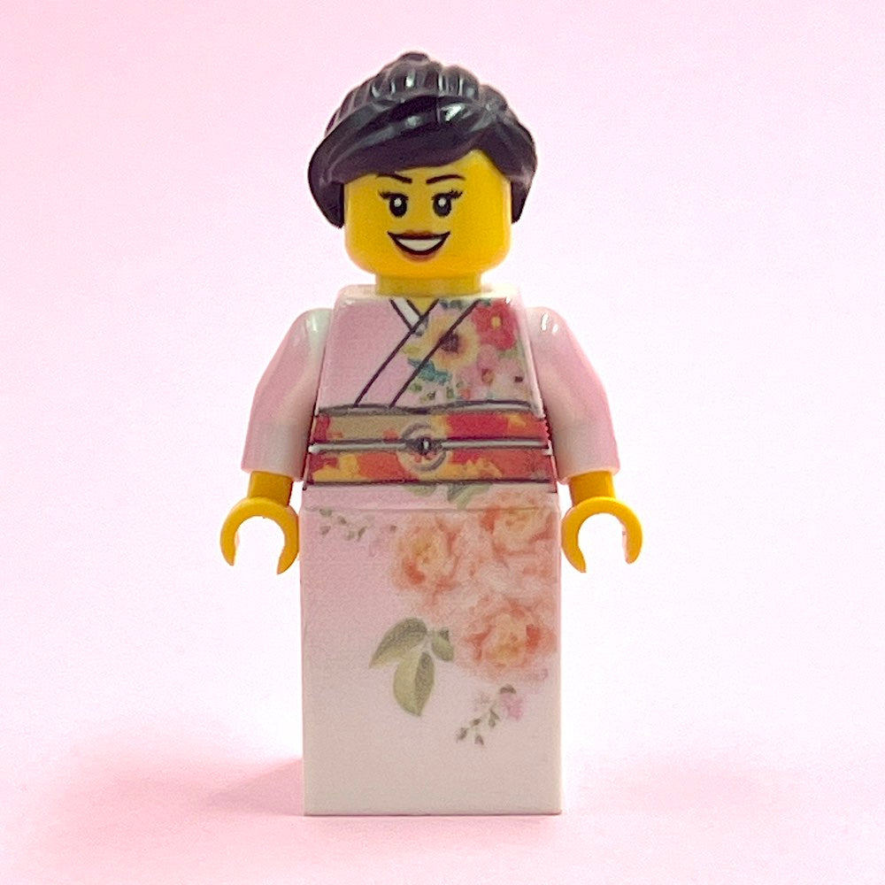 Custom Minifigure Kimono (pink and white floral) – mocsRus