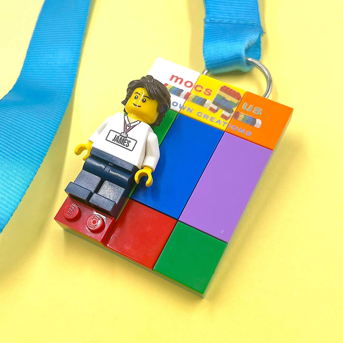 Custom Lego® Name Tag (multicolor) with logo and Custom Lego